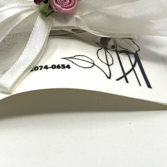 Nordstrom Papilon Kids Flower Girl White Sheer Satin Bow Hair Clip Rosettes - Picture 4 of 6